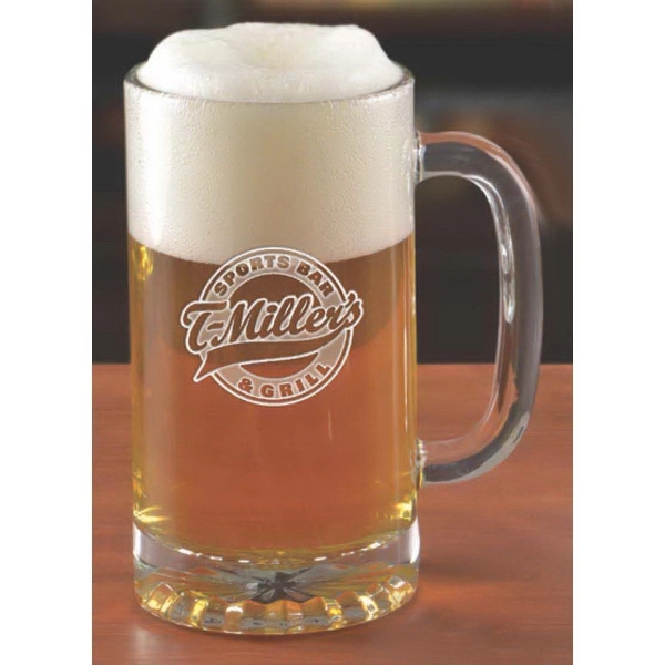 16 oz. glass tankard with handle and customization.... from ASI 71920 Moderne Glass Company Inc / Glass America®