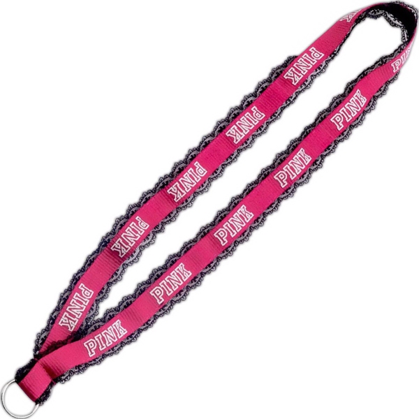 3/4" imported polyester lace trimmed lanyard with metal split ring.... from ASI 88060 Snugz/USA Inc / SnugZ USA®