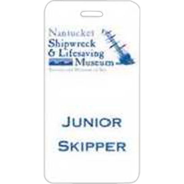 Write-on/wipe off .040" thick extra-large screened poly badge with pin closure.... from ASI 59080 Halls & Company