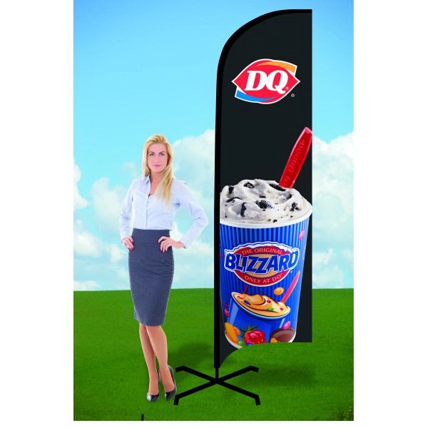 Customizable advertising flag with x-stand and single sided graphics.... from ASI 30442 Above & Beyond Advertising Products / PromoAdLine
