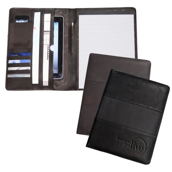 Padfolio made of supple Columbian leather.  Tablet holder... from ASI 79384 Preferred Nation Inc / Travelwell