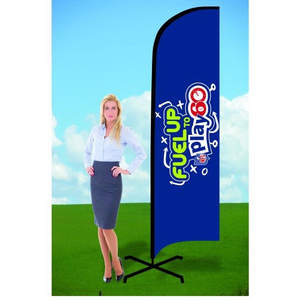 8 ft. customizable flag with x-stand and single sided graphics.... from ASI 30442 Above & Beyond Advertising Products / PromoAdLine