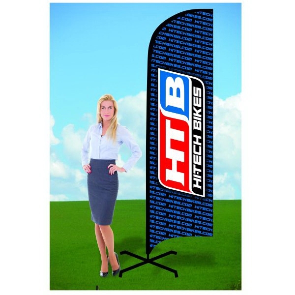 8 ft. advertising flag with x-stand and single sided graphics.... from ASI 30442 Above & Beyond Advertising Products / PromoAdLine
