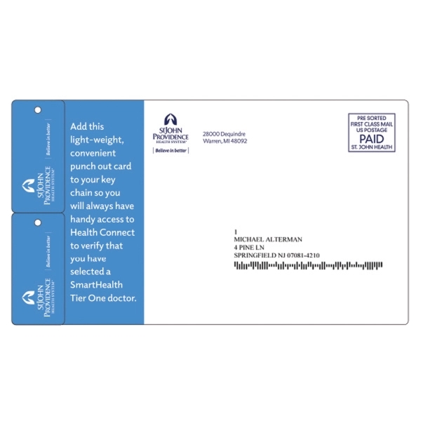 2 Key Tag Mailer size is 7 1/2" x 4 1/4".... from ASI 75629 PSI Plastic Graphics