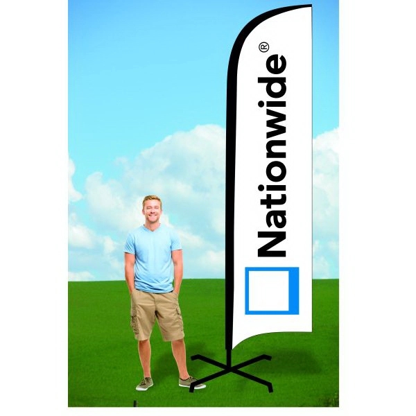 12 ft. customizable flag with x-stand and single sided graphics.... from ASI 30442 Above & Beyond Advertising Products / PromoAdLine