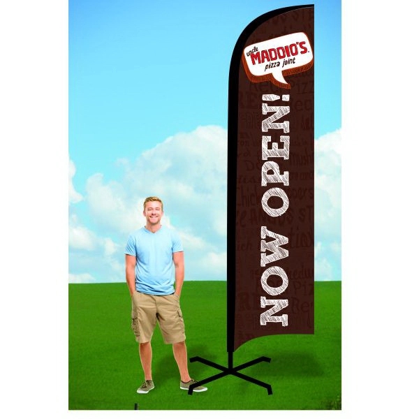 12 ft. customizable flutter flag with x-stand and single sided graphics.... from ASI 30442 Above & Beyond Advertising Products / PromoAdLine