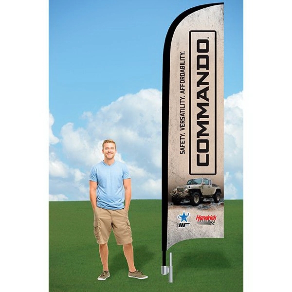 12' flutter flag with ground stake and single sided, dye sublimated... from ASI 30442 Above & Beyond Advertising Products / PromoAdLine