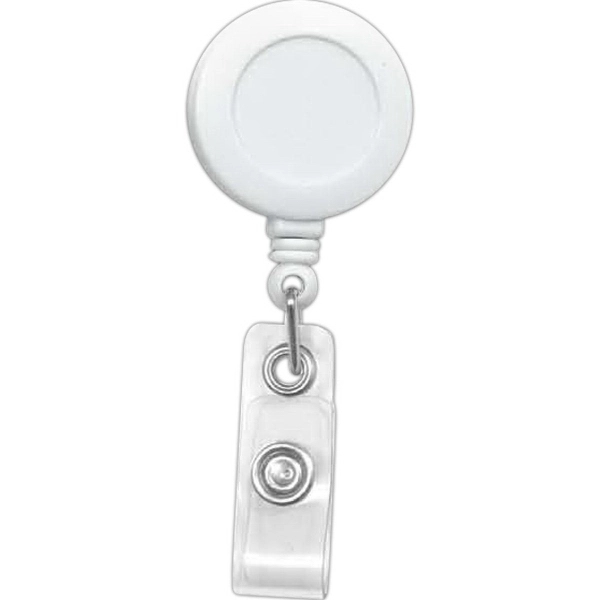 Round plastic badge reel with 24" retractable cord and snap closing... from ASI 59080 Halls & Company