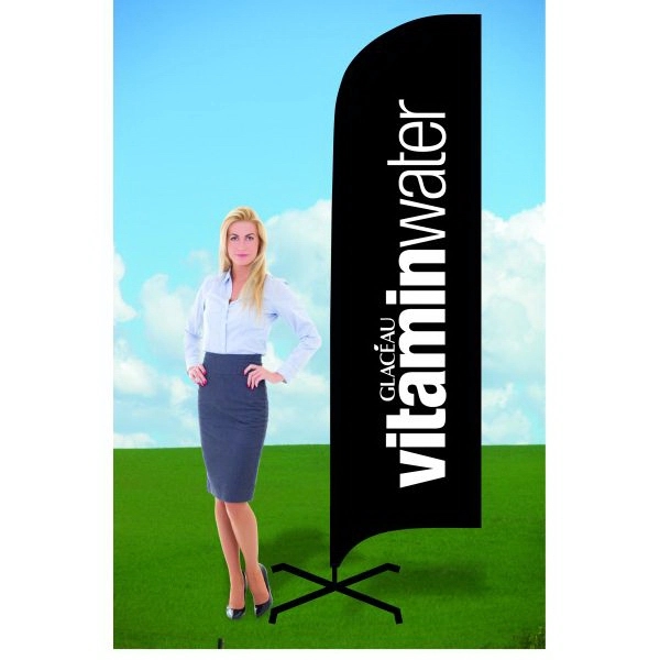 Customizable advertising flag with x-stand and double sided graphics.... from ASI 30442 Above & Beyond Advertising Products / PromoAdLine