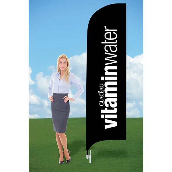 8 foot banner flag with ground stake and double sided graphics.... from ASI 30442 Above & Beyond Advertising Products / PromoAdLine