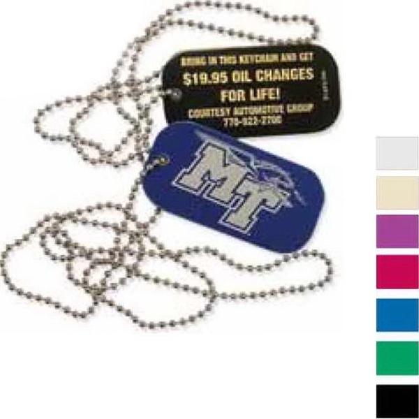 Aluminum dog tag with chain.... from ASI 34910 Alumicolor / Alumicolor