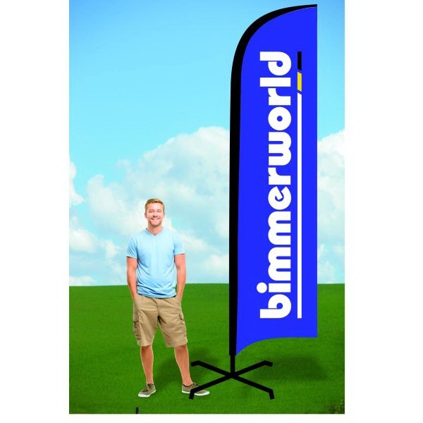 12 ft. customizable flag with x-stand and double sided graphics.... from ASI 30442 Above & Beyond Advertising Products / PromoAdLine