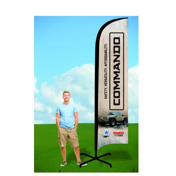 Advertising flag with X Stand and double-sided, dye sublimated graphics.... from ASI 30442 Above & Beyond Advertising Products / PromoAdLine
