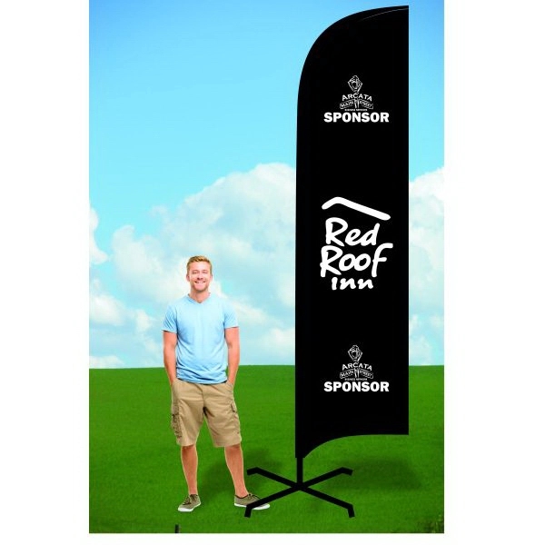 11' advertising banner flag with X Stand and double-sided, dye sublimated... from ASI 30442 Above & Beyond Advertising Products / PromoAdLine