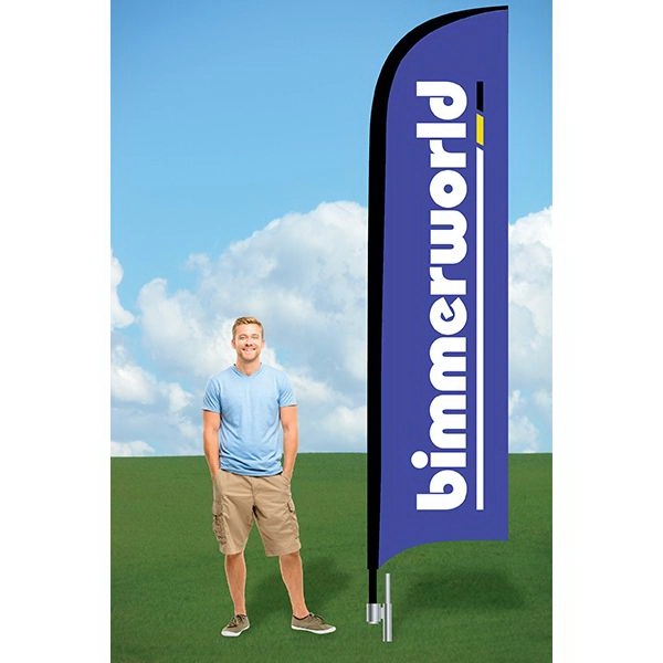 11' promotional flag with ground stake and double-sided graphics.... from ASI 30442 Above & Beyond Advertising Products / PromoAdLine