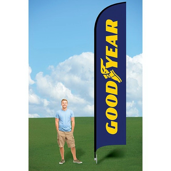 15' promotional flag with ground stake and double-sided graphics.... from ASI 30442 Above & Beyond Advertising Products / PromoAdLine