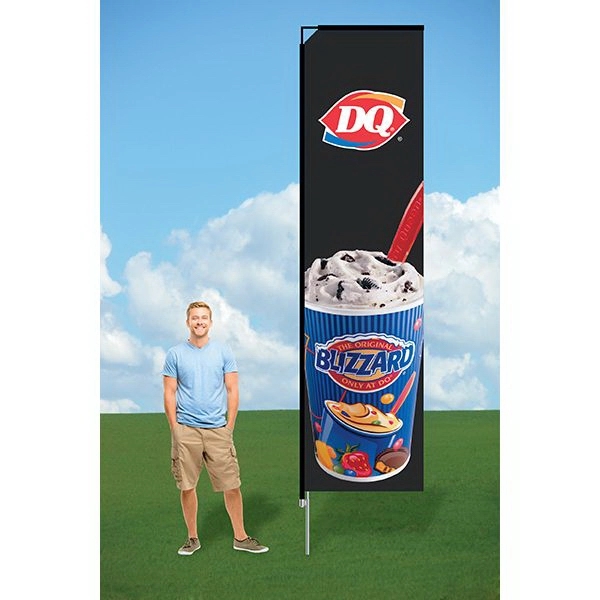 9 foot banner flag with ground stake and single sided graphics.... from ASI 30442 Above & Beyond Advertising Products / PromoAdLine