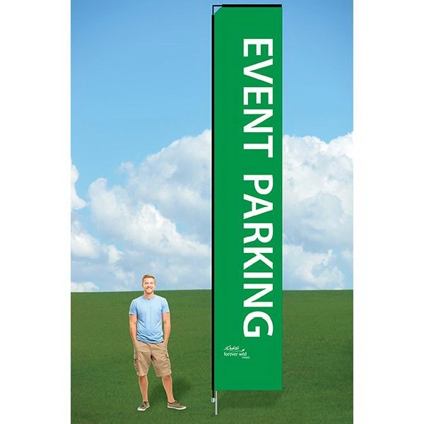 14 foot banner flag with ground stake and single sided graphics.... from ASI 30442 Above & Beyond Advertising Products / PromoAdLine