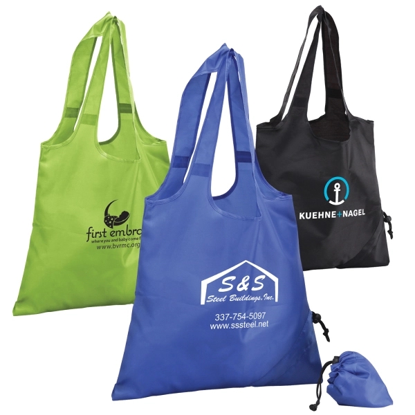 Folding Tote with drawstring pouch... from ASI 79384 Preferred Nation Inc / Bellino