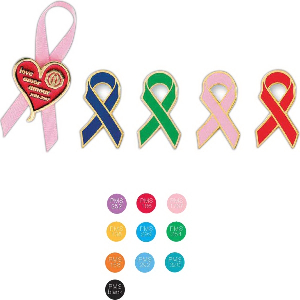 1" Awareness Ribbon Lapel Pin w/ Custom Printed Text/Design... from ASI 53697 Faro Products