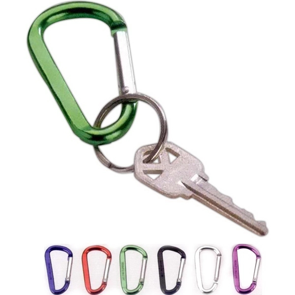 2 3/8" x 1 1/4" carabiner key chain with metal split... from ASI 88060 Snugz/USA Inc / SnugZ USA®