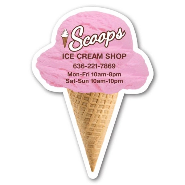 2.13" x 3" ice cream cone shaped magnet with four color... from ASI 68507 The Magnet Group / Magnet LLC™