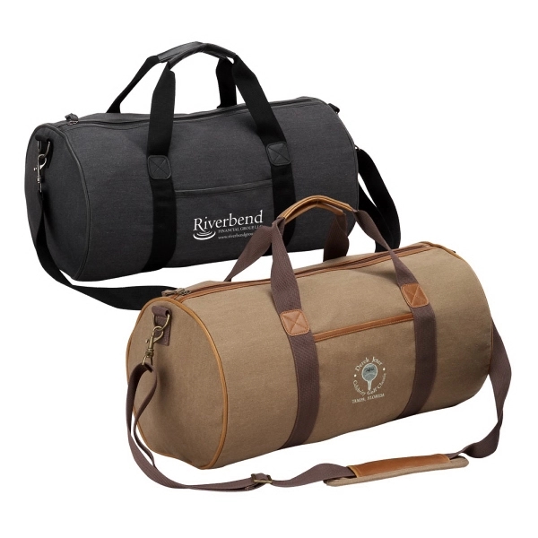 Canvas duffle with dual carry handles and an adjustable, removable padded... from ASI 79384 Preferred Nation Inc / Travelwell