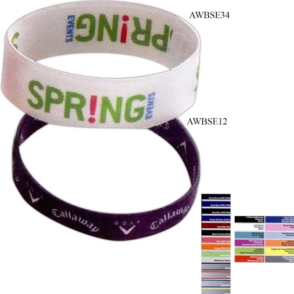 3/4" x 8" dye-sublimated stretchy elastic polyester bracelet.... from ASI 88060 Snugz/USA Inc / SnugZ USA®