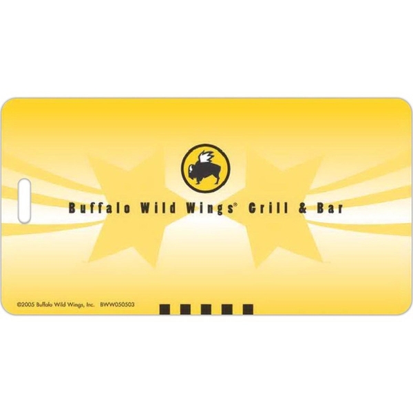 .040" thick tag with a loop strap.... from ASI 59080 Halls & Company