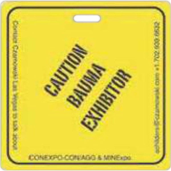 .040" thick tag with a loop strap.... from ASI 59080 Halls & Company