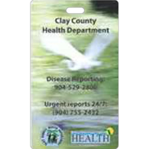 Medium-sized laminated event tag with a loop strap and an oval... from ASI 59080 Halls & Company