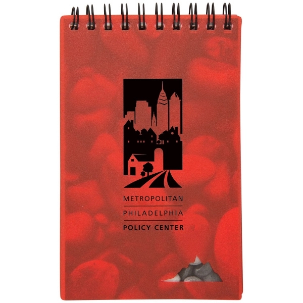 5 3/4" x 3 1/2" spiral-bound jotter notebook with PP cover... from ASI 57653 Gold Bond