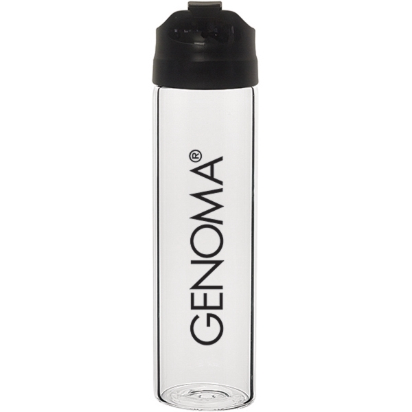 18 oz single wall borosilicate glass bottle with threaded snap-fit lid... from ASI 51197 ETS Express, LLC