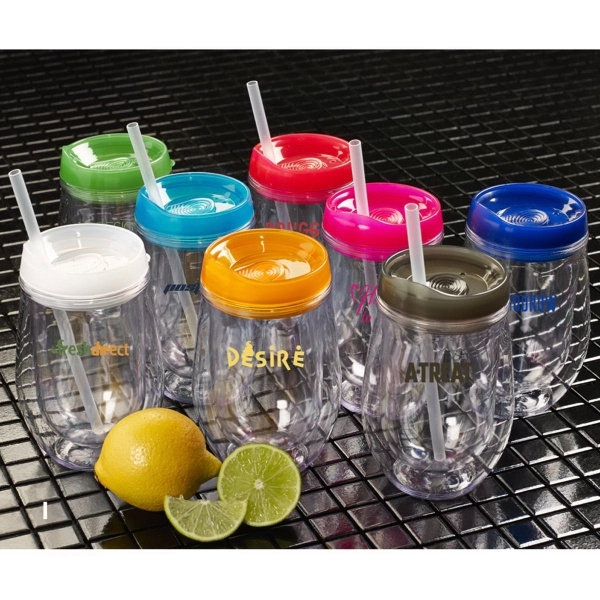 Double wall acrylic 10oz. stemless wine cup body only with clear... from ASI 99030 Zipline / Zipline®