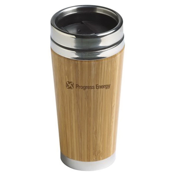 Bamboo tumbler with slide lock lid and stainless steel liner.... from ASI 99030 Zipline