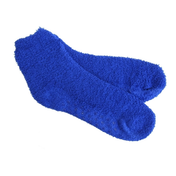 100% polyester fuzzy socks with dot-grip slip-resistant finish. One size fits... from ASI 92980 WOV-IN® / Universal Strap/Wov-In Line