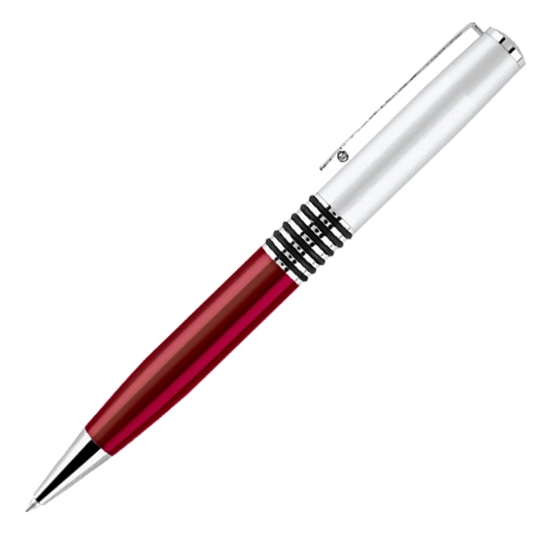 Twist action ballpoint pen, silver cap with translucent color barrel.... from ASI 79535 Primetime / Primetime