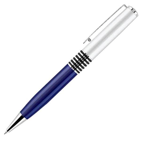 Twist action ballpoint pen, silver cap with translucent color barrel.... from ASI 79535 Primetime / Primetime