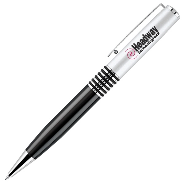 Twist action ballpoint pen, silver cap with translucent color barrel.... from ASI 79535 Primetime / Primetime