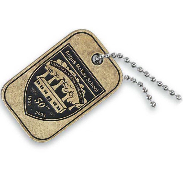 Custom shape dog tag with ball chain.... from ASI 53697 Faro Products
