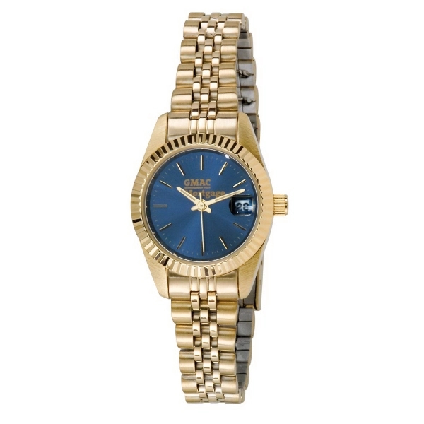 Gold tone alloy watch with water resistance, matching stainless steel bracelet,... from ASI 86230 Selco