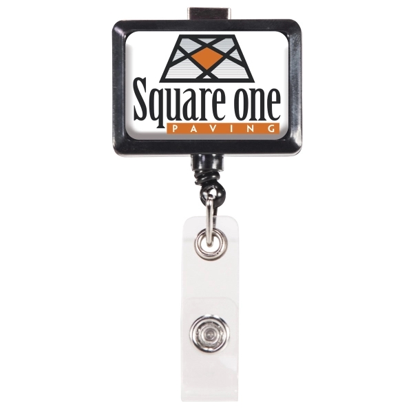 Rectangular shaped badge holder with bulldog clip, 36" retracting cord and... from ASI 73871 Next Promotions LLC