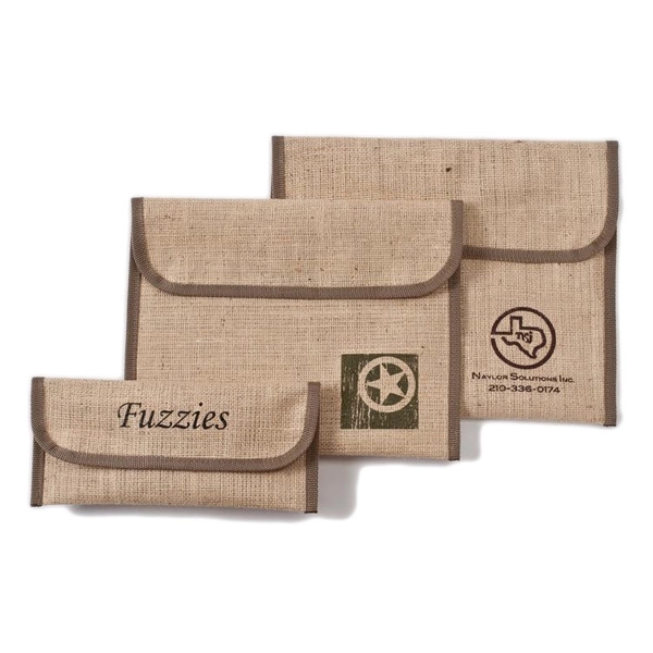 Laminated jute/burlap document envelope with hook-and-loop closure and bound exterior edges... from ASI 41630 Brave USA / Brave USA