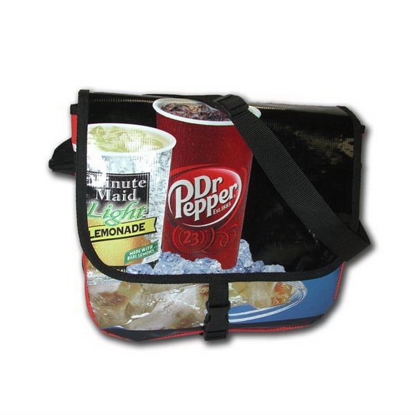 Recycled banner messenger bag with adjustable shoulder strap and flat front... from ASI 41630 Brave USA / Brave USA