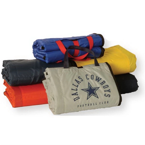 Stadium blanket with dual hook-and-loop outer pockets and webbing carry handles.... from ASI 41630 Brave USA / Brave USA