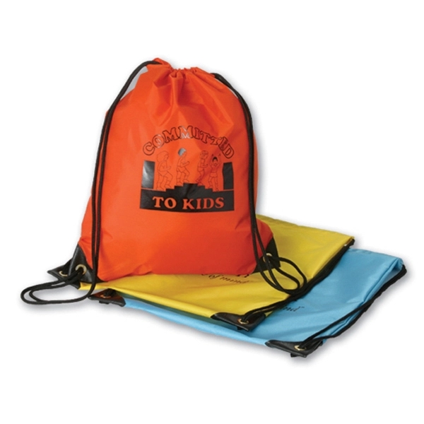 Drawstring backpack with vinyl corner trim with brass grommets.... from ASI 41630 Brave USA / Brave USA