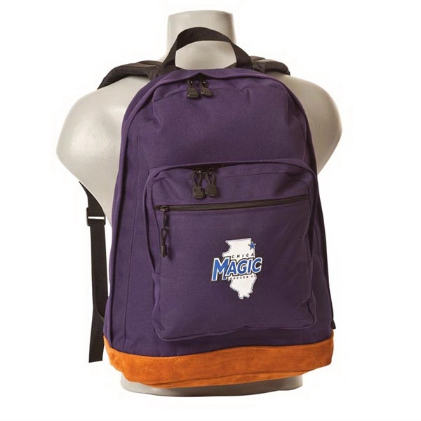 Bomber Suede Bottom Backpack with main zipper compartment and gusseted front... from ASI 41630 Brave USA / Brave USA