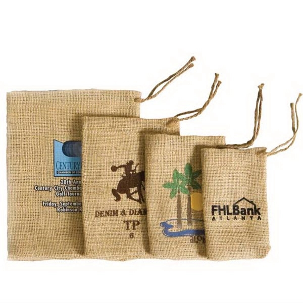 Jute/Burlap Drawstring Bag in multiple sizes with natural Jute color.... from ASI 41630 Brave USA / Brave USA