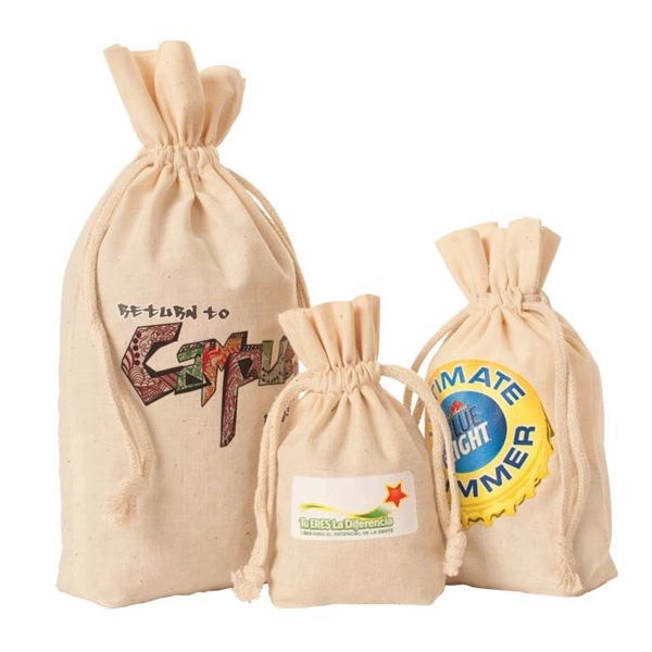 100% natural cotton gusseted drawstring bag. Available in multiple sizes.... from ASI 41630 Brave USA / Brave USA