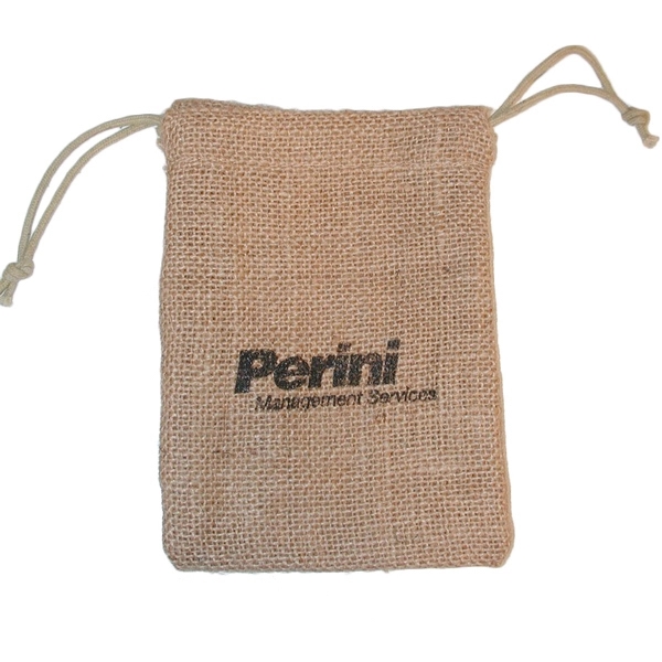 Colored jute/burlap drawstring bag with double drawstring construction, Imported.... from ASI 41630 Brave USA / Brave USA
